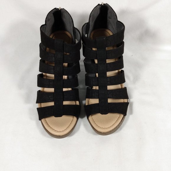 Dr Scholl's Chaser black Heeled Sandal Wedge-Various Sizes-New in box - Picture 4 of 7